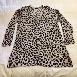Torrid Leopard Print Lightweight Cotton Blend Long Cardigan Sweater Size 2